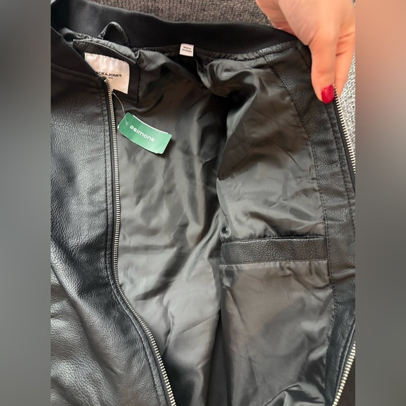 Brand New Jack & Jones Faux Leather Bomber Jacket – Size Small - Picture 9 of 14